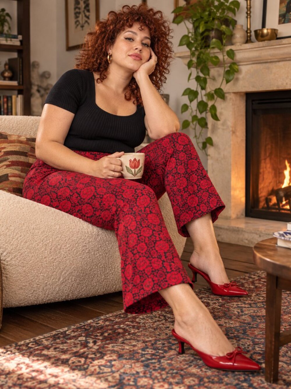 Maeve by Anthropologie The Margot Floral Knit Pants Size XL Plus